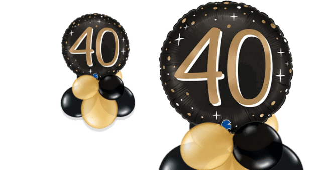 40 Gold and Black Balloon