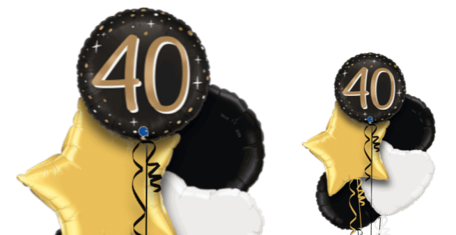 40 Gold and Black Balloon