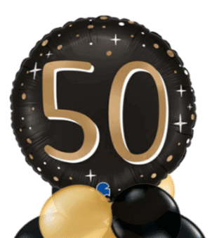 50 Gold and Black Balloon