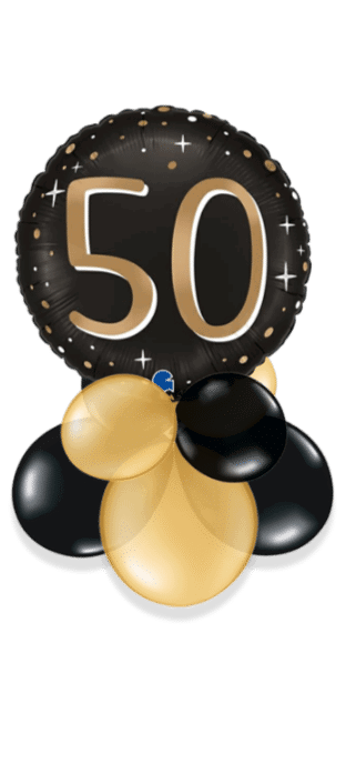50 Gold and Black Balloon