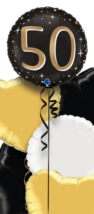 50 Gold and Black Balloon