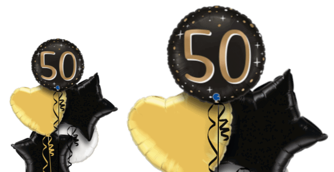 50 Gold and Black Balloon