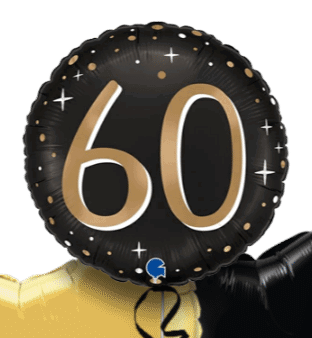 60 Gold and Black Balloon