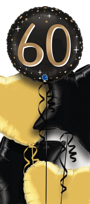 60 Gold and Black Balloon