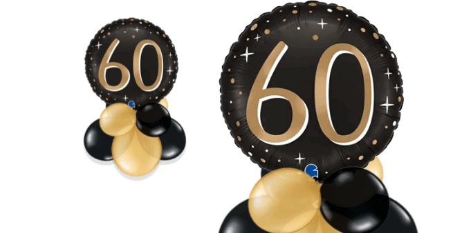 60 Gold and Black Balloon