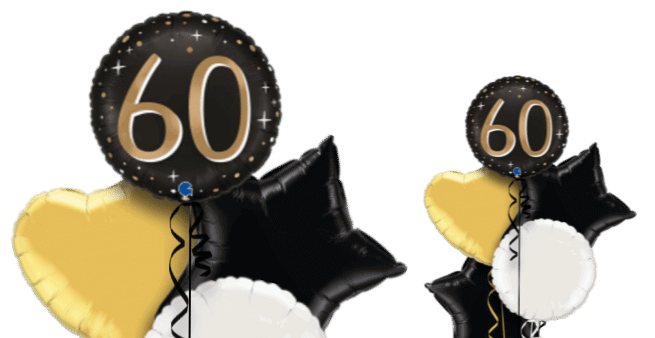 60 Gold and Black Balloon