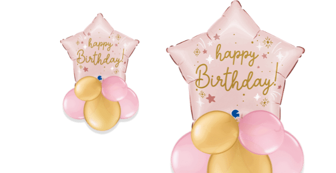 Pink Star Birthday Balloon