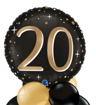 Black and Gold 20 Balloon