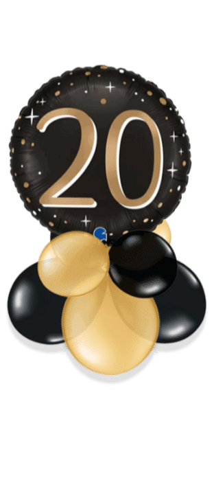 Black and Gold 20 Balloon