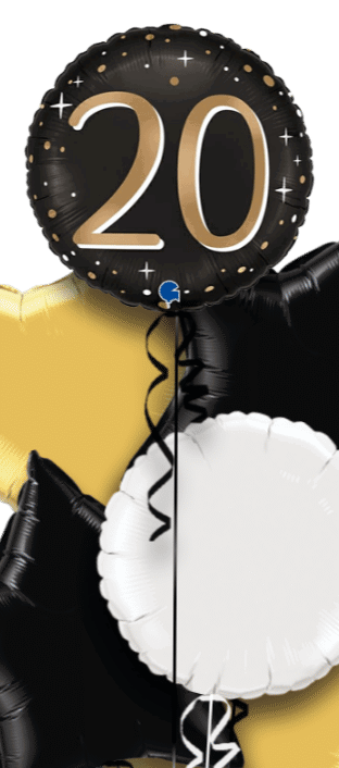 Black and Gold 20 Balloon