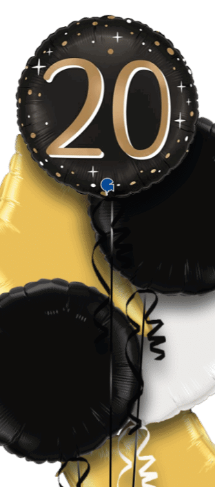 Black and Gold 20 Balloon