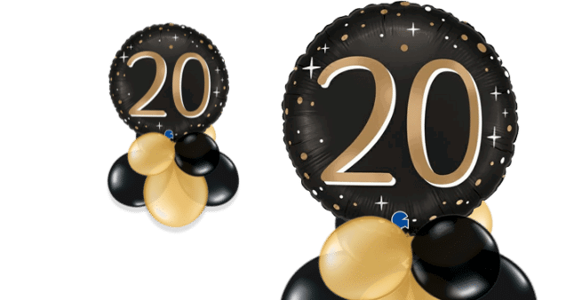 Black and Gold 20 Balloon