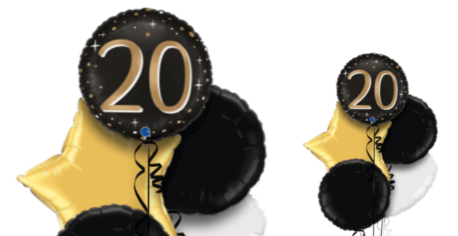 Black and Gold 20 Balloon