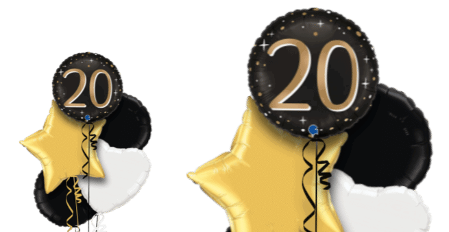 Black and Gold 20 Balloon