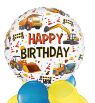 Construction Vehicles Birthday Balloon
