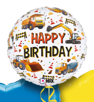 Construction Vehicles Birthday Balloon