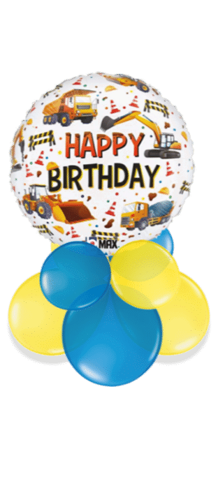 Construction Vehicles Birthday Balloon