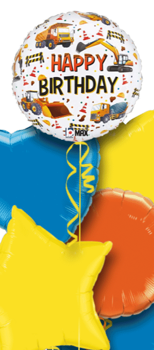 Construction Vehicles Birthday Balloon