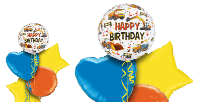 Construction Vehicles Birthday Balloon