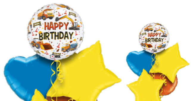 Construction Vehicles Birthday Balloon