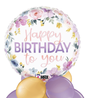 Birthday Pastel Flowers Balloon