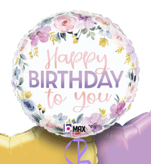 Birthday Pastel Flowers Balloon