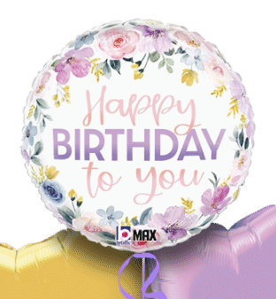 Birthday Pastel Flowers Balloon