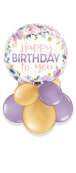 Birthday Pastel Flowers Balloon