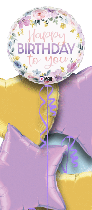 Birthday Pastel Flowers Balloon