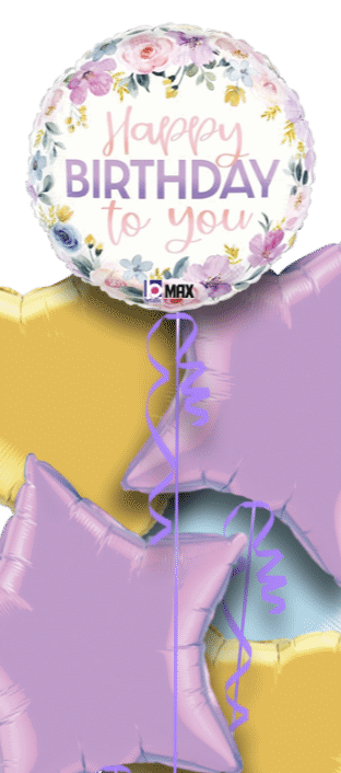 Birthday Pastel Flowers Balloon
