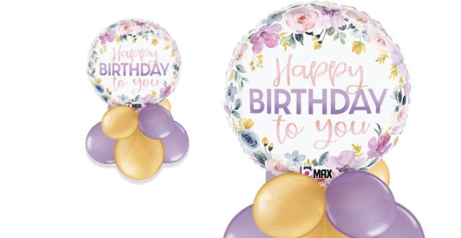 Birthday Pastel Flowers Balloon