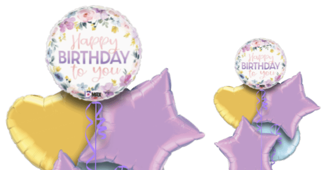 Birthday Pastel Flowers Balloon