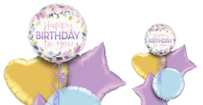 Birthday Pastel Flowers Balloon