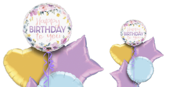Birthday Pastel Flowers Balloon