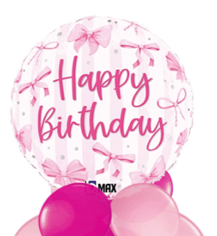 Pink Bows Birthday Balloon
