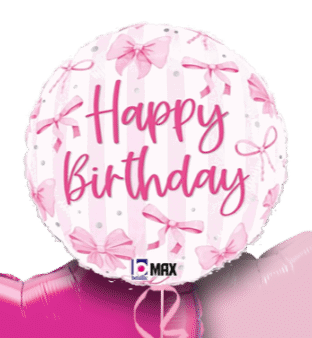 Pink Bows Birthday Balloon