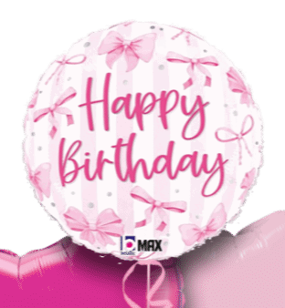 Pink Bows Birthday Balloon
