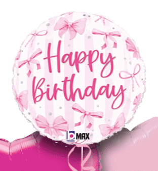 Pink Bows Birthday Balloon