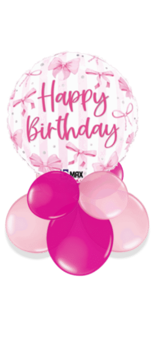 Pink Bows Birthday Balloon
