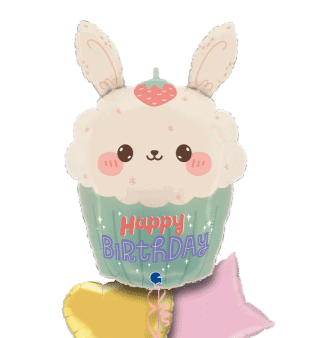 Birthday Bunny Cupcake Balloon