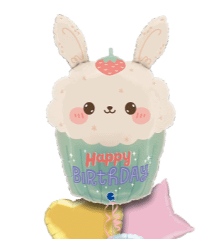 Birthday Bunny Cupcake Balloon