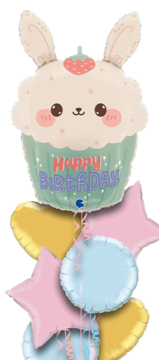 Birthday Bunny Cupcake Balloon