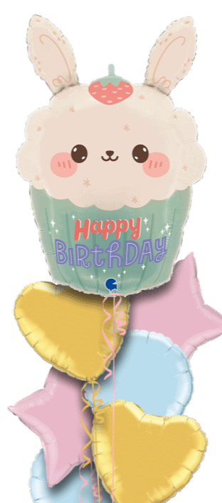 Birthday Bunny Cupcake Balloon