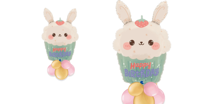 Birthday Bunny Cupcake Balloon