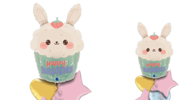 Birthday Bunny Cupcake Balloon