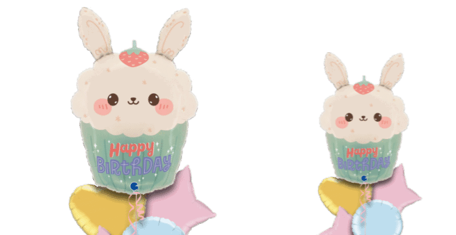 Birthday Bunny Cupcake Balloon