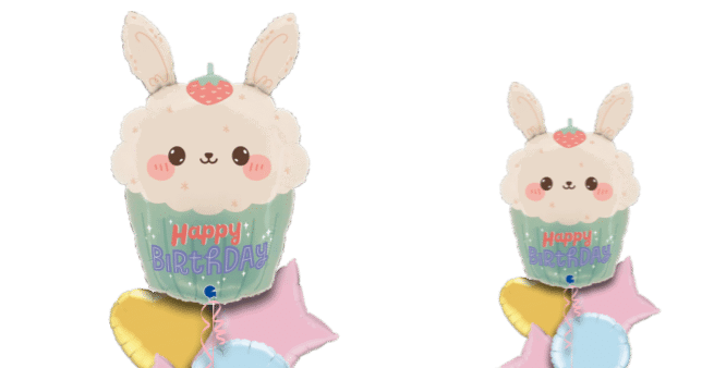 Birthday Bunny Cupcake Balloon