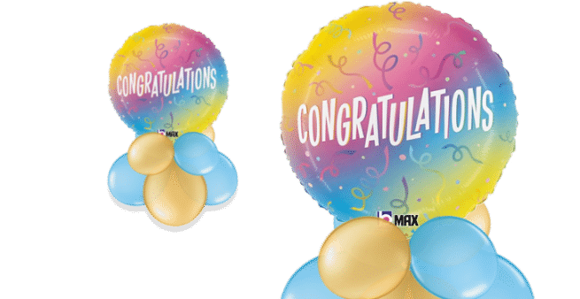 Congratulations Ombre Balloon