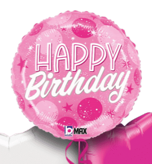 Pink Dots Bright Birthday Balloon