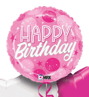 Pink Dots Bright Birthday Balloon